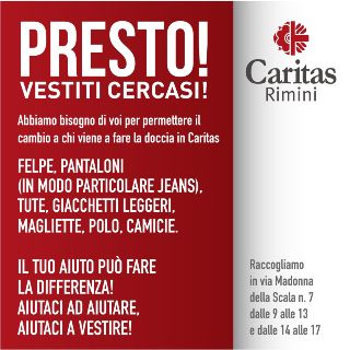 Caritas Rimini: vestiti cercasi