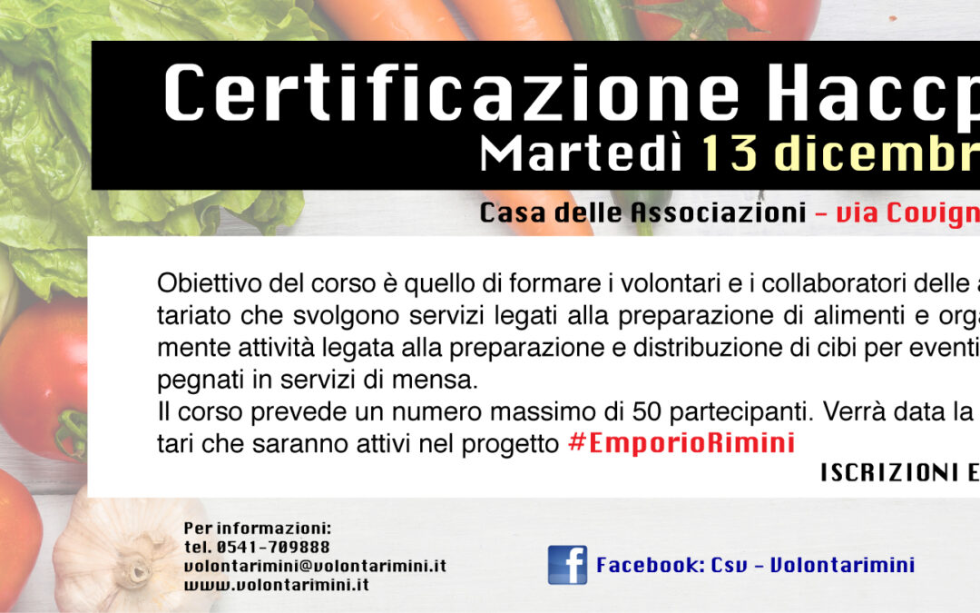 Corso certificazione haccp