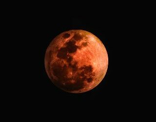 Luna rossa nel bosco