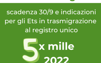 5×1000: scadenza 30 settembre 2022