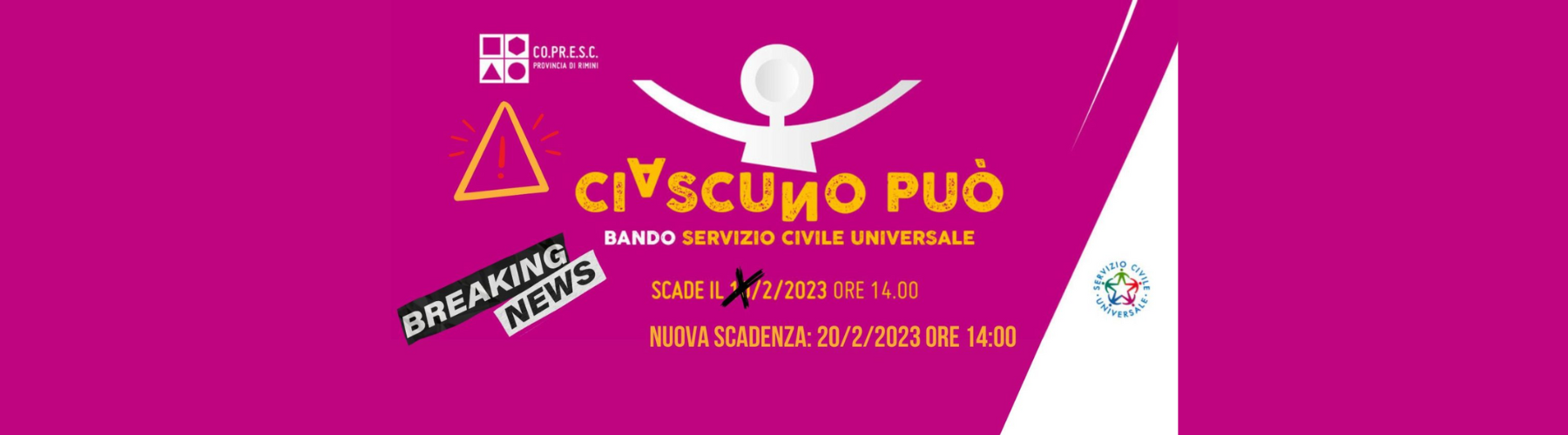 Ciascuno può - Nuova scadenza bando servizio civile 2023