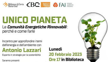 Unico pianeta: comunità energetiche rinnovabili