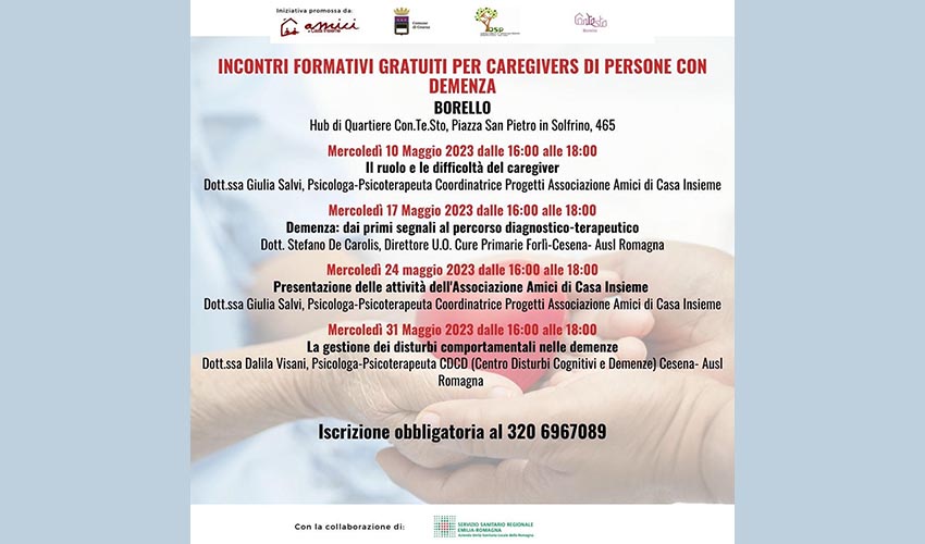 Incontri per caregivers di anziani con demenza