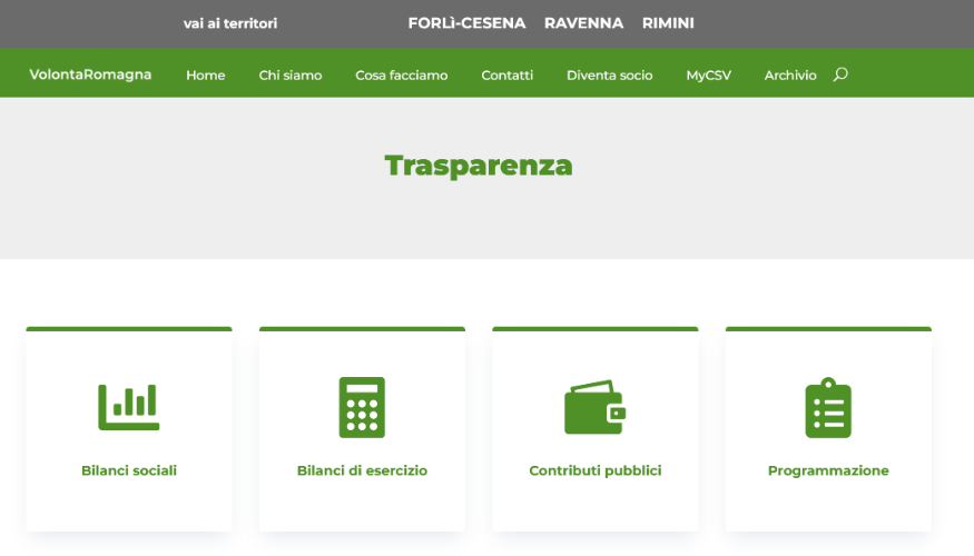 Trasparenza VolontaRomagna