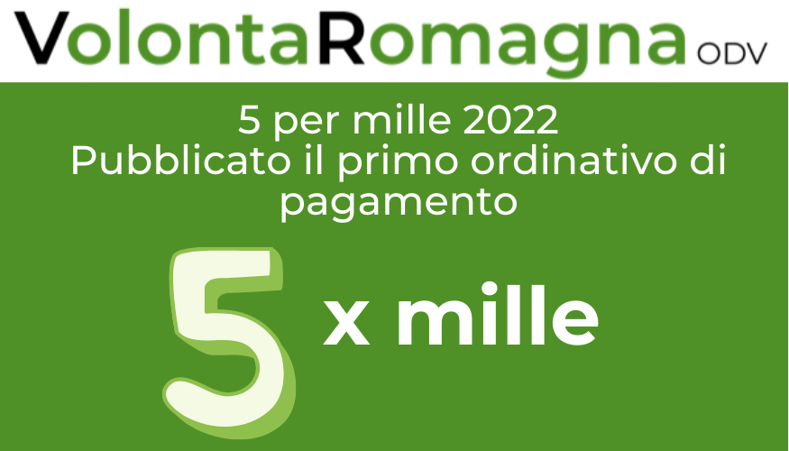 5 per mille 2022: pubblicato il primo ordinativo di pagamento