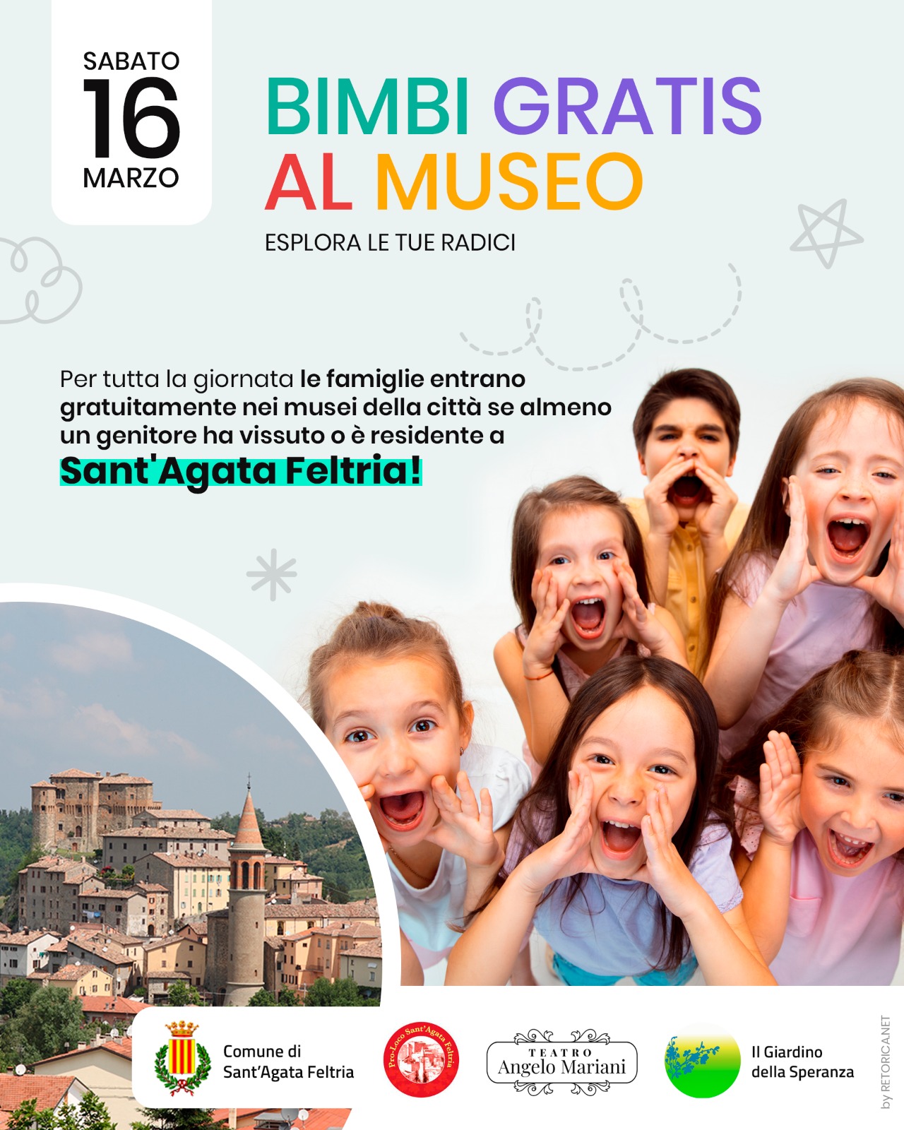 Bambini al museo di Sant'Agata Feltria.