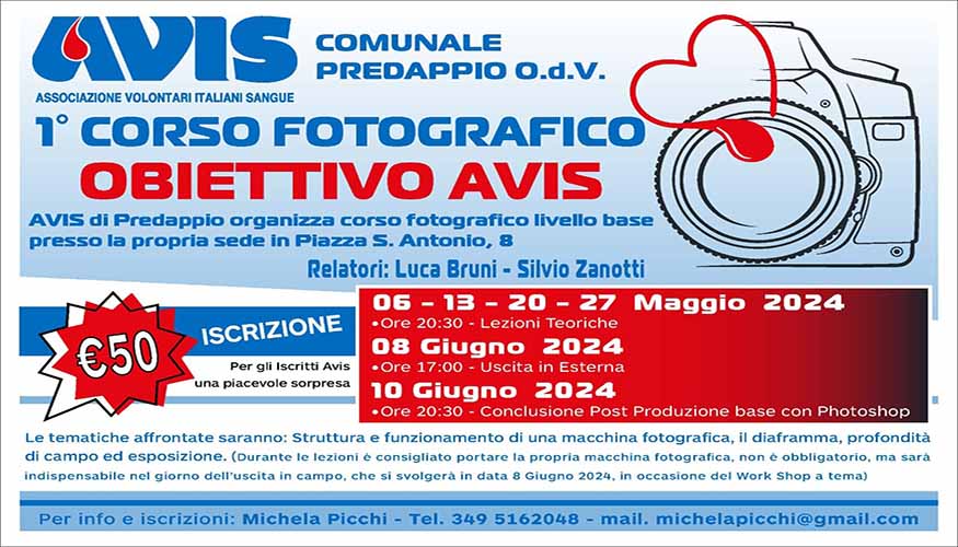 Corso fotografico “Obiettivo Avis”