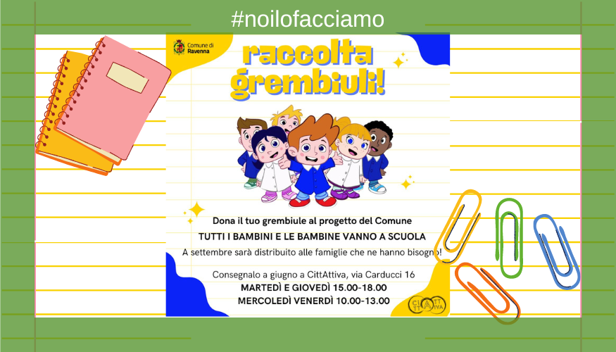 La scuola è finita! Dona il tuo grembiule