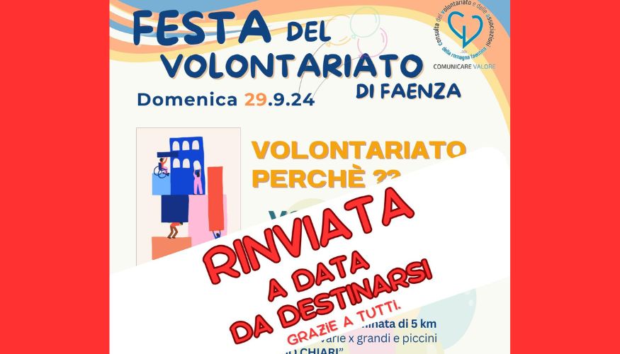 RIMANDATO – Festa del volontariato di Faenza – 2024