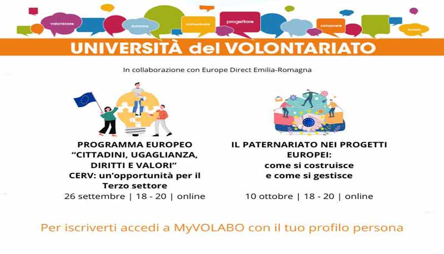 Seminari dedicati alle opportunità europee per le associazioni