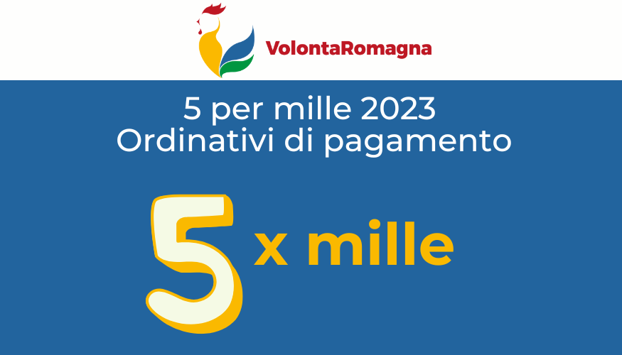 5 per mille 2023, emesso ordinativo di pagamento