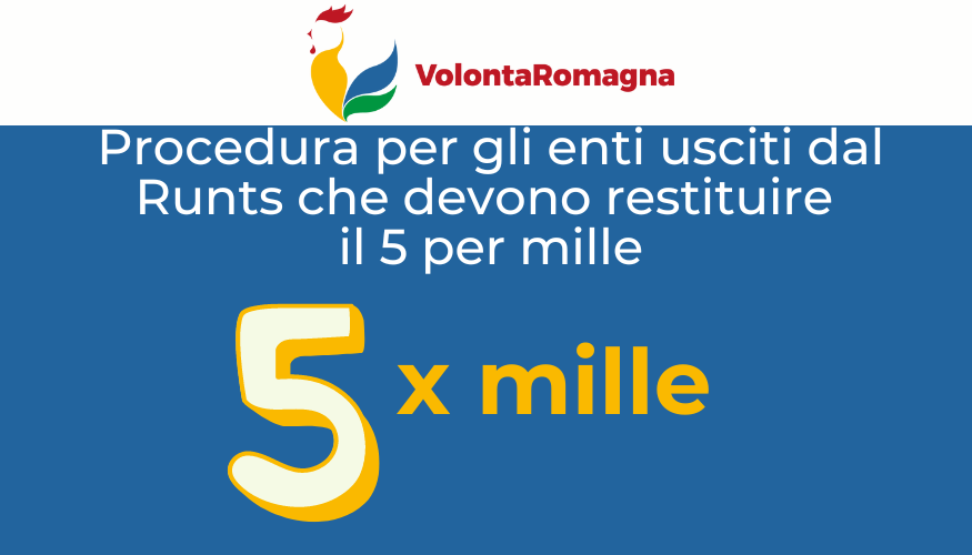 Enti usciti dal Runts – restituzione 5 per mille