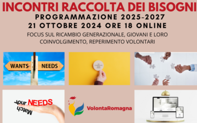 Incontri di raccolta bisogni 2025-2027