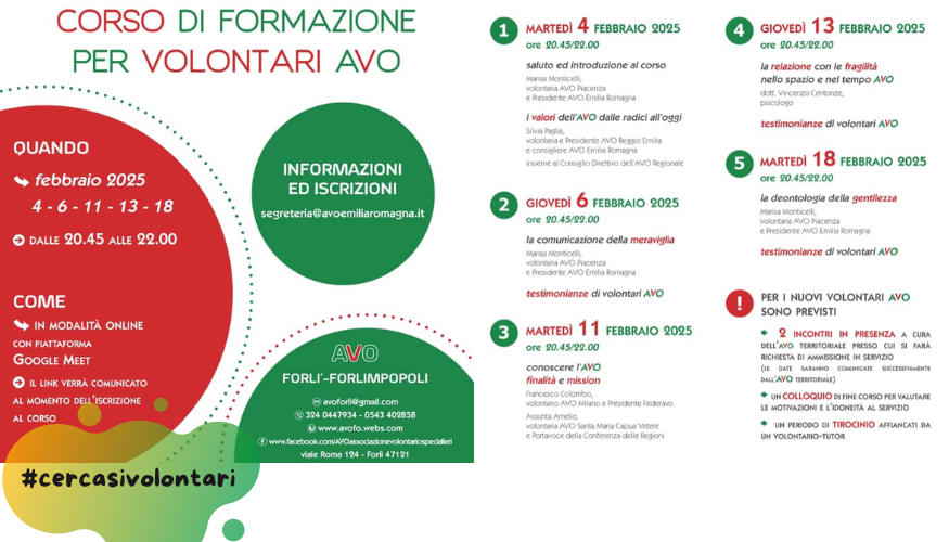 Aspiranti volontari AVO in Romagna
