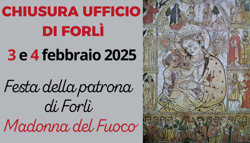 Chiusura ufficio a Forlì – Patrono