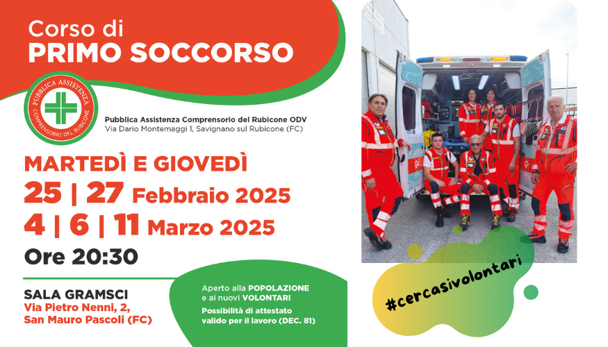 Corso di Primo Soccorso a San Mauro Pascoli