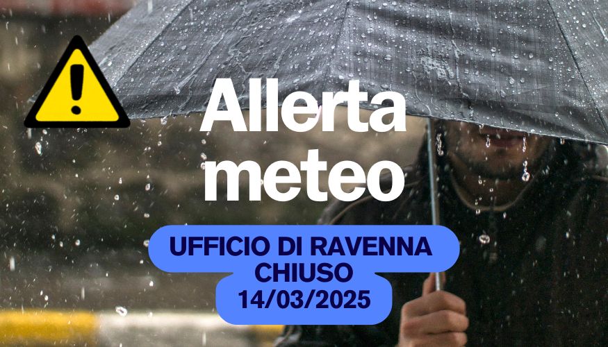 Chiusura straordinaria ufficio Ravenna: allerta meteo