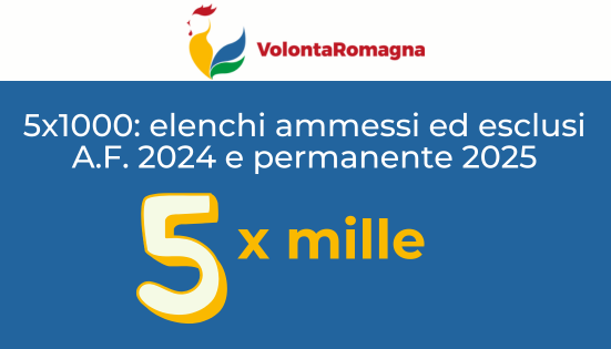 5×1000: elenchi ammessi ed esclusi A.F. 2024 e permanente 2025