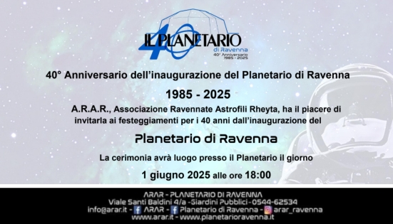 40° anniversario al Planetario