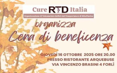 Solidarietà a tavola: Cure RTD Italia organizza una cena di beneficenza a Forlì
