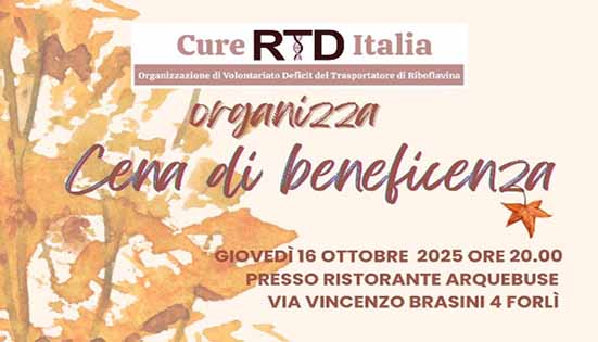 Solidarietà a tavola: Cure RTD Italia organizza una cena di beneficenza a Forlì
