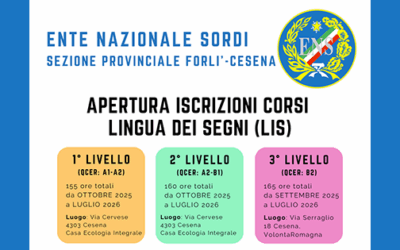 Corsi di Lingua dei Segni Italiana (LIS) – 2025/2026