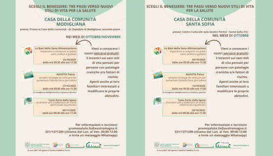 Percorsi promozione della salute S.Sofia e Modigliana – ottobre 2025