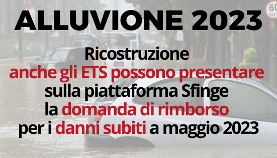 Alluvione 2023: rimborsi agli ETS