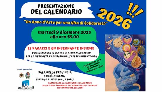 Il Calendario 2026 dell’Associazione Gli Elefanti