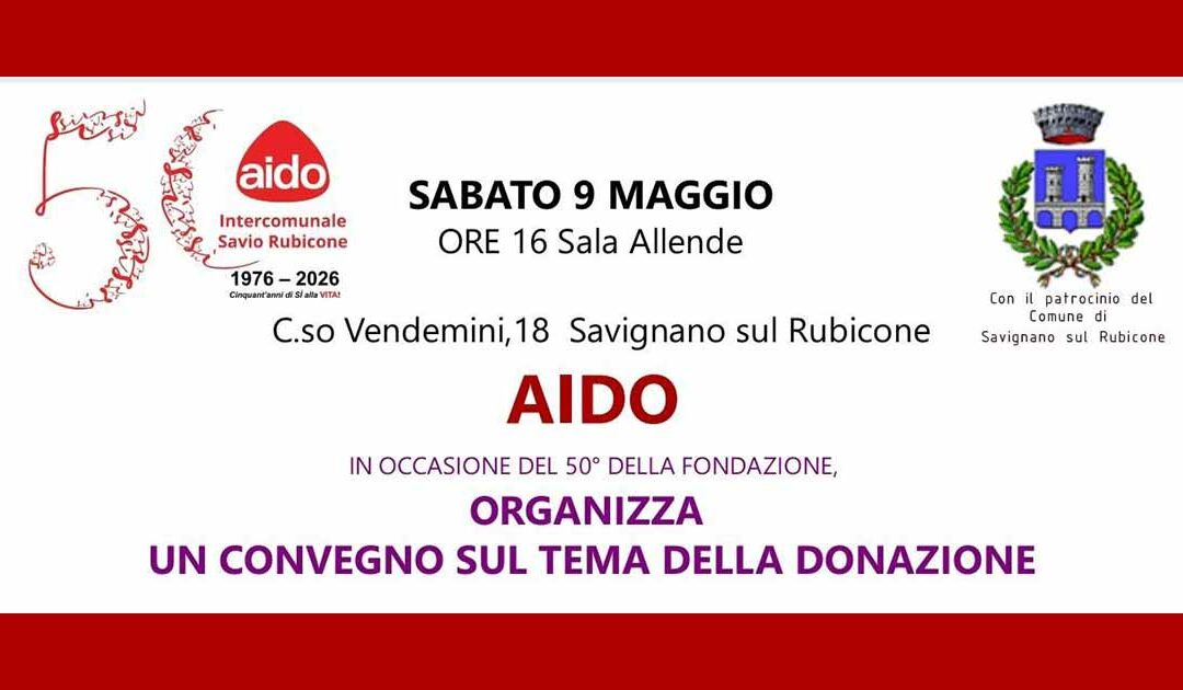 Convegno su donazione e trapianto per i 50 anni di Aido Savio Rubicone