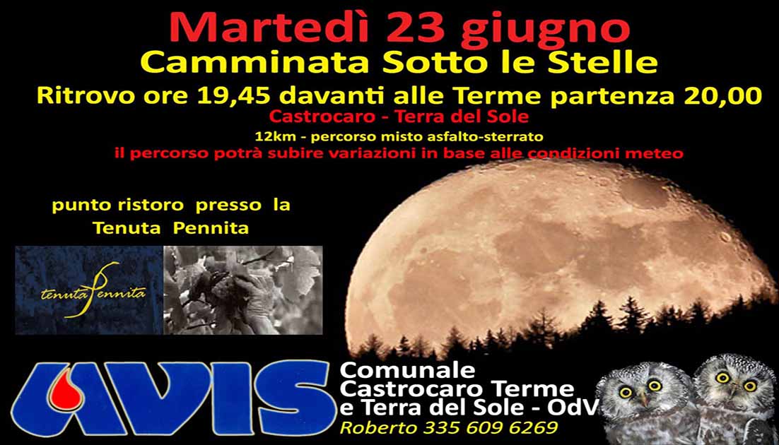 camminata sotto stelle 23 giugno camminata sotto le stelle