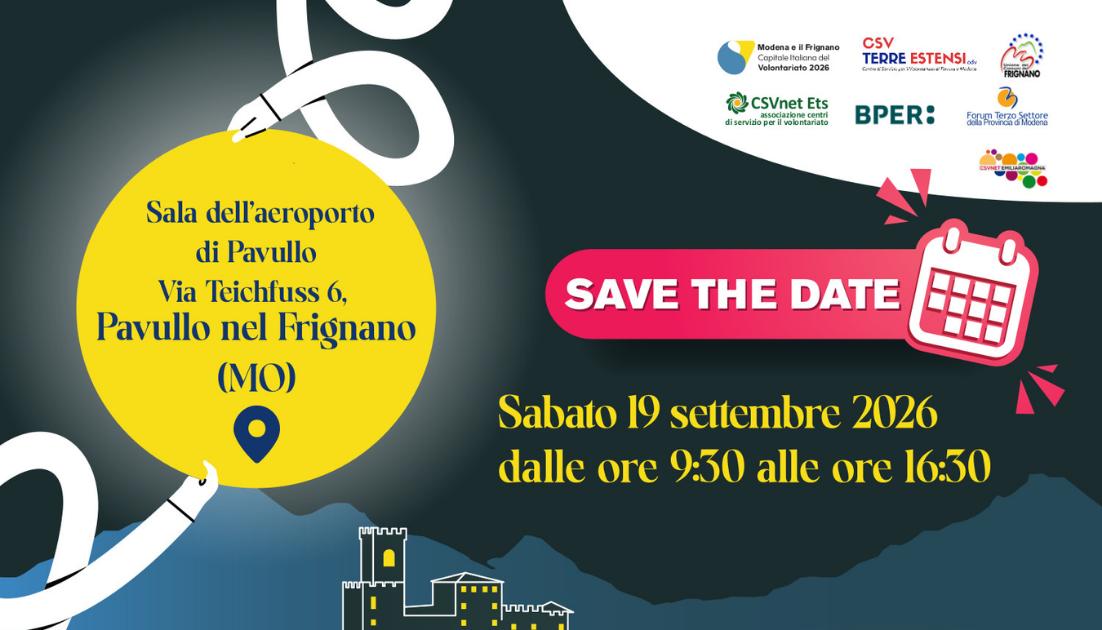 Pavullo nel Frignano (Mo): il 19 settembre un convegno sul valore del volontariato per lo sviluppo dell'Appennino
