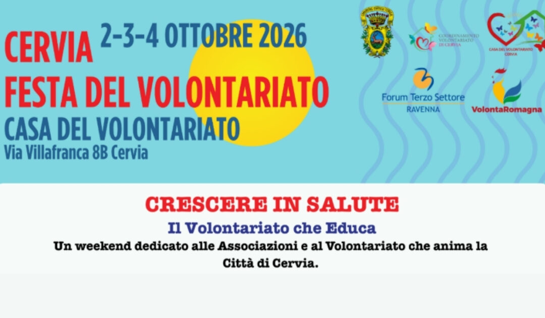 Festa del volontariato a Cervia: giovani, salute e solidarietà