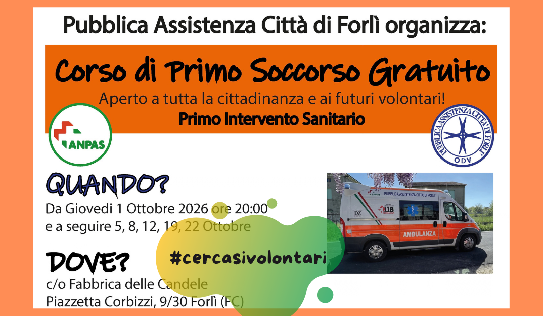 Pubblica Assistenza Forlì un corso per la cittadinanza e nuovi volontari
