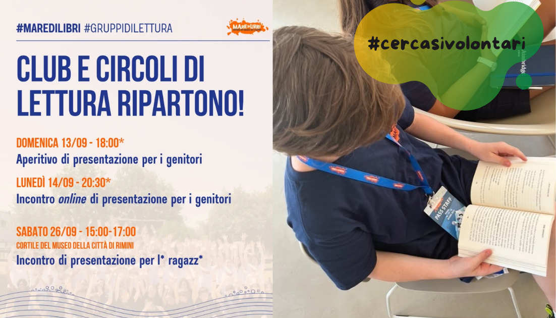 #cercasivolontari Rimini: ripartono i gruppi di lettura con tre incontri informativi